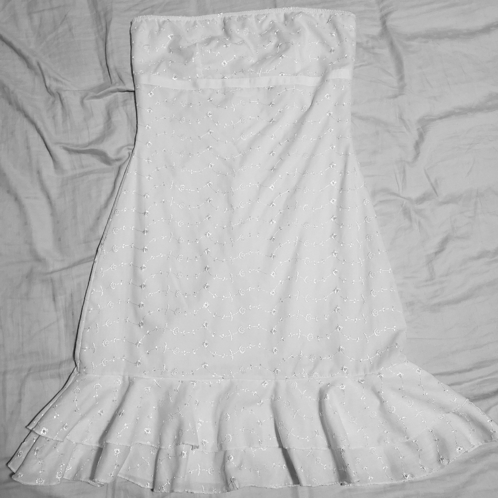 White Eyelet Charlotte Russe Strapless Dress